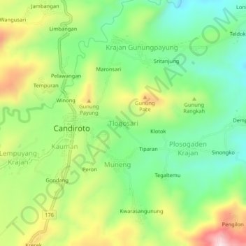 Tlogosari topographic map, elevation, terrain