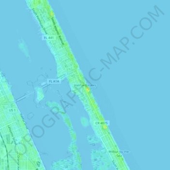 Halifax Estates topographic map, elevation, terrain