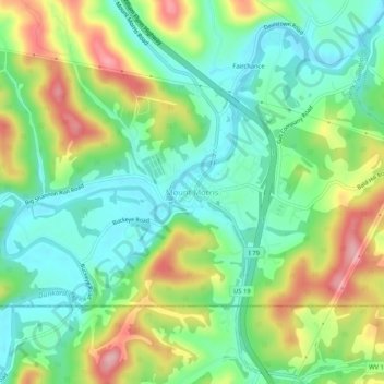 Mount Morris topographic map, elevation, terrain