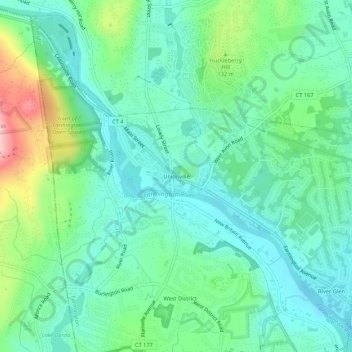 Unionville topographic map, elevation, terrain