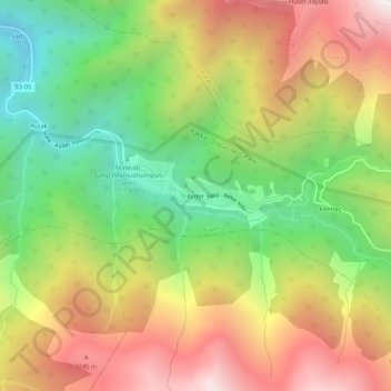 Ayder topographic map, elevation, terrain