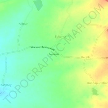 Bacharam topographic map, elevation, terrain