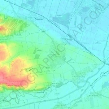 Heiligeneich topographic map, elevation, terrain