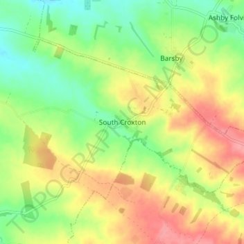 South Croxton topographic map, elevation, terrain