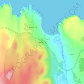 Melvich topographic map, elevation, terrain