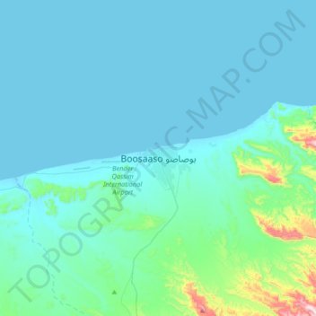 Bosaso topographic map, elevation, terrain