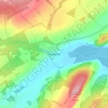 Munlochy topographic map, elevation, terrain