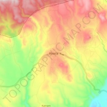 Rhotia topographic map, elevation, terrain