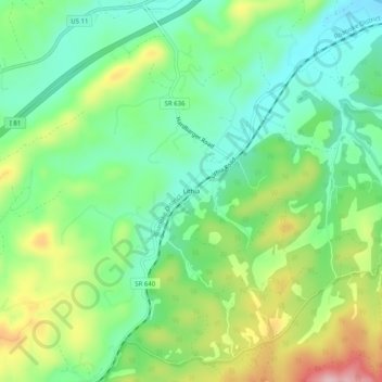 Lithia topographic map, elevation, terrain