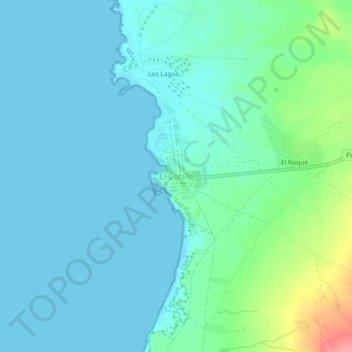 El Cotillo topographic map, elevation, terrain