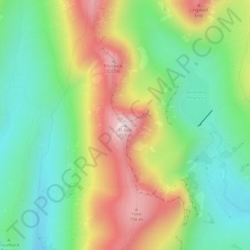 Ill Bell topographic map, elevation, terrain