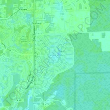 Verona Walk topographic map, elevation, terrain