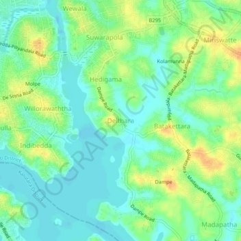 Delthara topographic map, elevation, terrain