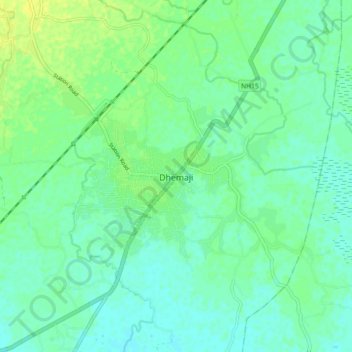 Dhemaji topographic map, elevation, terrain