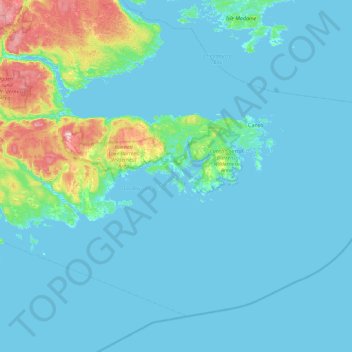 Richards Island topographic map, elevation, terrain