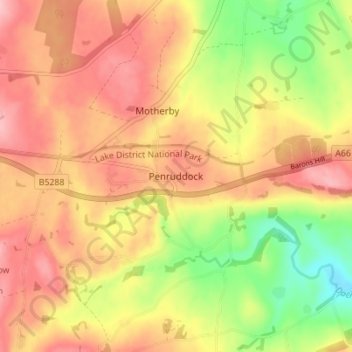 Penruddock topographic map, elevation, terrain