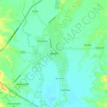 Lom Sak topographic map, elevation, terrain