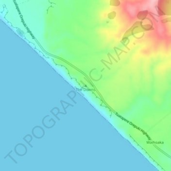 The Downs topographic map, elevation, terrain