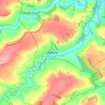 Wellow topographic map, elevation, terrain