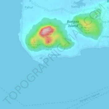 Pasiagan topographic map, elevation, terrain