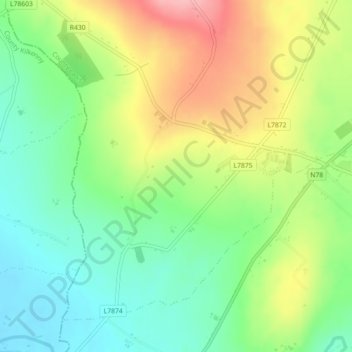 Newtown Topographic Map, Elevation, Terrain