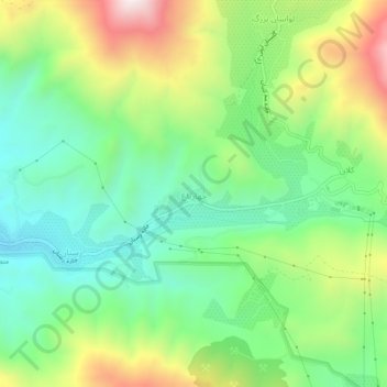چهارباغ topographic map, elevation, terrain