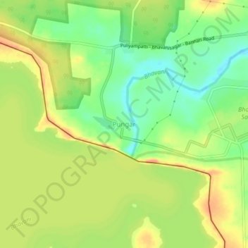 Pungar topographic map, elevation, terrain