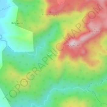 Manuba topographic map, elevation, terrain