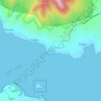 Coyolito topographic map, elevation, terrain