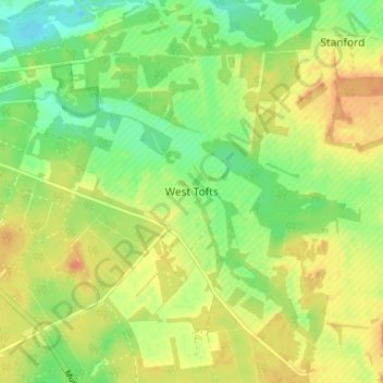 West Tofts topographic map, elevation, terrain