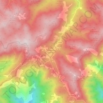 Montenotte Superiore topographic map, elevation, terrain