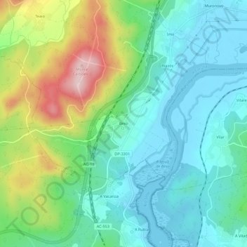 Bexo topographic map, elevation, terrain