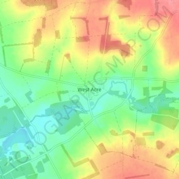 West Acre topographic map, elevation, terrain