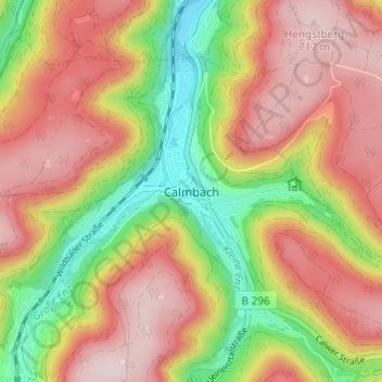 Calmbach topographic map, elevation, terrain