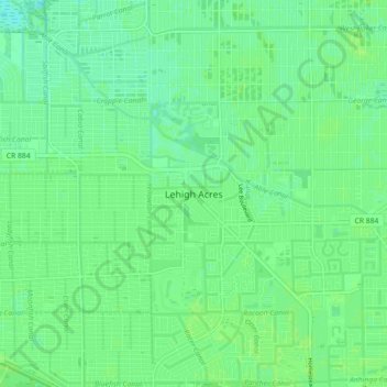 Lehigh Acres topographic map elevation - Thumbnail 