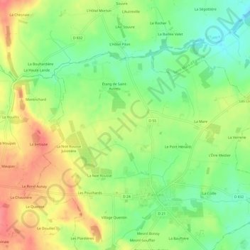 Passais topographic map, elevation, terrain