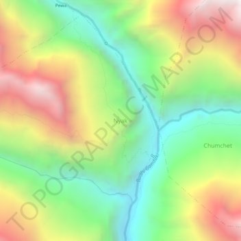 Nyak topographic map, elevation, terrain