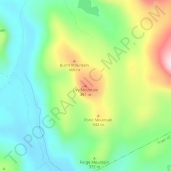 Dry Mountain topographic map, elevation, terrain