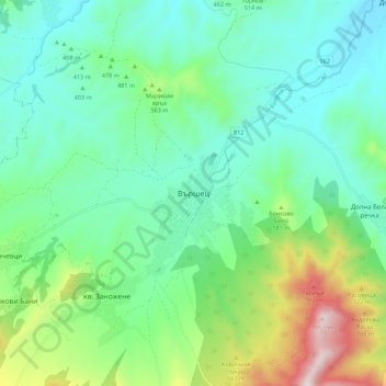 Varshets topographic map, elevation, terrain