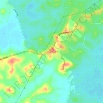 Kampung Garinono topographic map, elevation, terrain