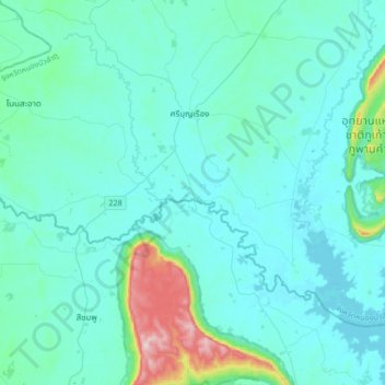 Chom Thong topographic map, elevation, terrain