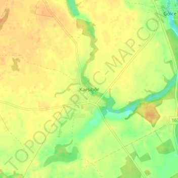 Karsibór topographic map, elevation, terrain