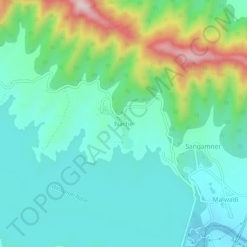 Narhe topographic map, elevation, terrain