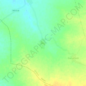 Barsi topographic map, elevation, terrain