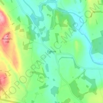 Dalton topographic map, elevation, terrain