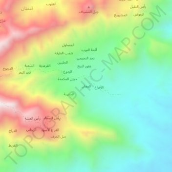 Al Ma`an topographic map, elevation, terrain