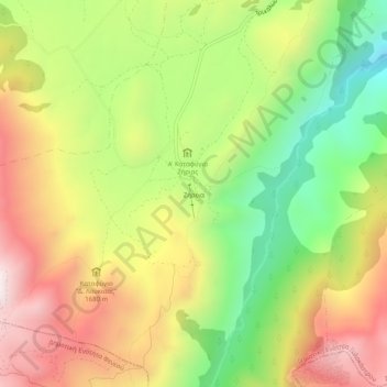 Ζήρεια topographic map, elevation, terrain