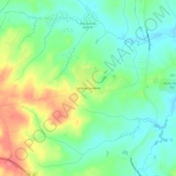 Carolina Seasons topographic map, elevation, terrain