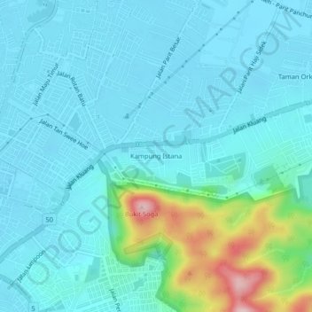 Kampung Istana topographic map, elevation, terrain