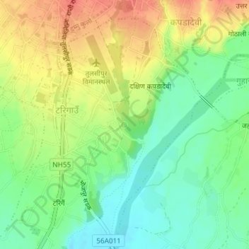 Jaruwa topographic map, elevation, terrain